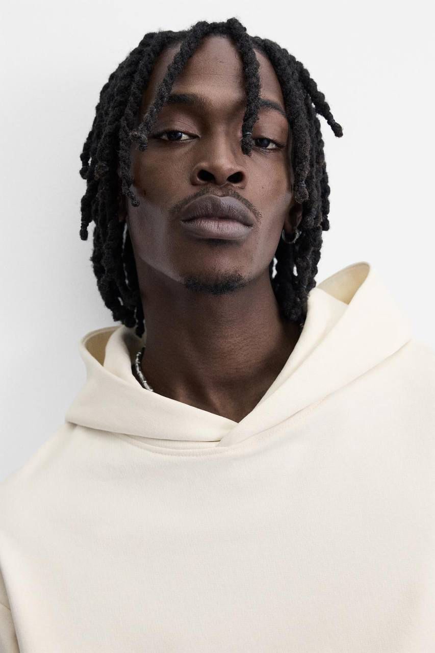 Hoodie Zara basic white